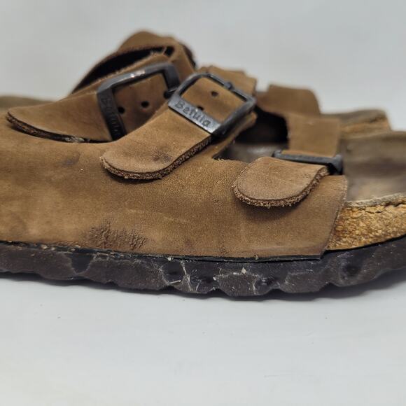 Birkenstock Betula Sandals Womens EU40 US6 Brown Nubuck Triple Straps Buckles - Picture 3 of 14